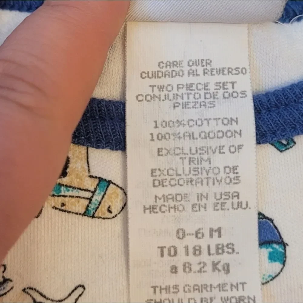 Vintage Carter's Kid's White Alphabet Top Size 0-6 M